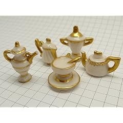 フェーヴ陶器人形◆ティーセットお茶の時間雑貨フランス