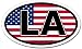 Louisiana LA and US Flag Car Bumper Sticker Decal Oval