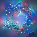 100er LED Lichterkette bunt - auf transparentem Kabel, 8 Programme