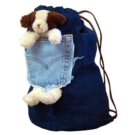 Recycled Denim Animal Duffle Knapsack for Kids by BearHands