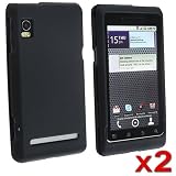 2 x Black Hard Rubberized Case for Motorola A955 Droid 2