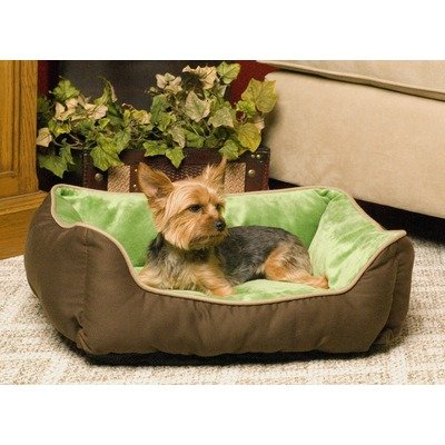 K&H Pet Products Lounge Sleeper Self-Warming Mocha and Green 16 x 20