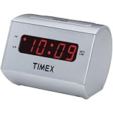 Timex T126 Large Display LED Alarm Clock (Silver)