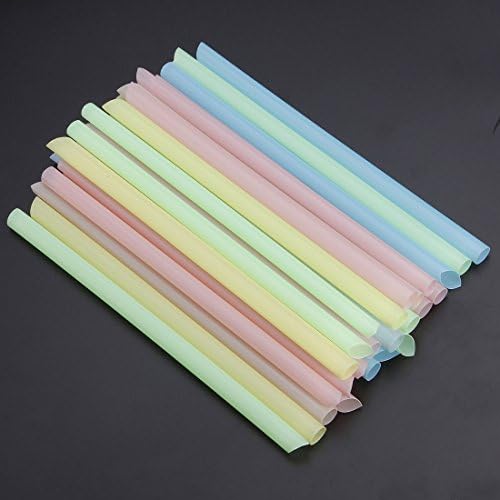 Disposable Drinking Straws Plastic Milkshakes Smoothies Bubble Boba Tea Fat Dringking Thick Straws Drink Water Long 7.9inch 1 Set of 120 Pcs Different Colors (1)