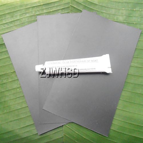 3x Black PVC Patch + 30ml Glue for Inflatable Boat Kayak Canoe Raft Bouncer Airbed Water Toy Repair