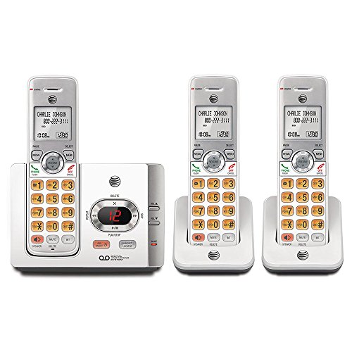 At&t Cordless 3 Handset Phone with Answering System Caller Id Wall