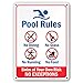 Pool Rules - Swim at Your Own Risk Sign - 10