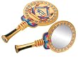 Scarab Hand Mirror - Cold Cast Resin - 9.5" Height