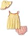 Gerber Baby Girls 3-Piece Sundress, Diaper Cover and Hat Set, tiny floral, 0-3 Months