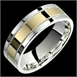 Allegra - Stunning Two Tone Comfort Fit Wedding Band for Him & Her! Custom Made! Choose your Size.