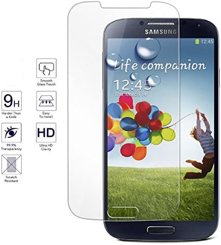 Samsung S4 Glass Screen Protector NewPlus® (TEMPERED GLASS) Highest Quality Premium Anti-Scratch, Bubble-free, Reduce Fingerprint Screen Protector, Easy Install Product [1-Pack, Slim 0.26mm, 9H Hardness] for - (samsung s4 (0.26mm) glass)