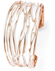 Leslies SS Rose Gold-plated Large Tappered Scrunch Bangle