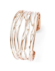 Leslies SS Rose Gold plated Large Tappered Scrunch Bangle
