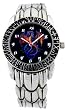 Dragon Mountain Round Voodoo Symbol Bezzle Black Dial Punk Gothic Cemetary Voodoo Skater Metal Band and Clasp Wrist Watch