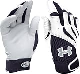 Under Armour 0105 The Yard II Batting Gloves - White/Midnight Navy