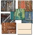 Rustic Thank You Note Cards - 36 Thank You Cards for $12.99 - 6 Designs - Blank Cards - Off-White Ivory Envelopes Included