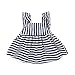 Baby Girls Striped Ruffle Sleeve Dress and Pants Nappy Cover Outfit