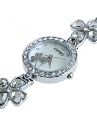 KIMIO Fashion Crystal Quartz Ladies Bracelet Watch Shamrock White by ANLO