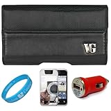 Black Portola Leather Carrying Holster with Fixed Belt-Clip and Magnetic Cl ....