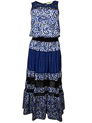 Charmeuse/Polyester Lace Elasticized   Waistline Paisley Maxi Dress 