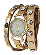 Geneva Designer Inspired Leather Wrap Watch Gold
