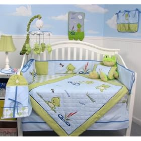 SoHo Froggies Pond Baby Infant Crib Nursery Bedding Set 10pc