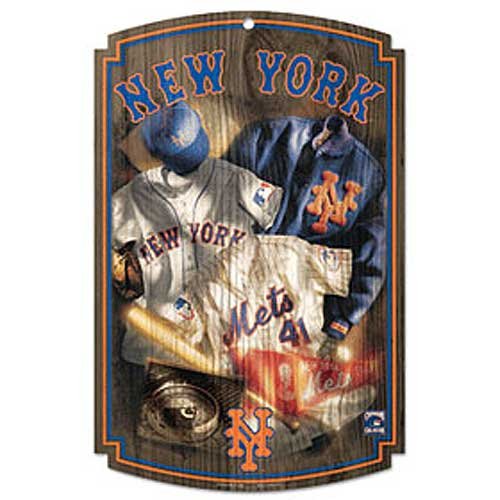 New York Mets Wood Sign - Throwback Jersey (Quantity of 1)