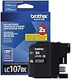 Brother Printer LC107BK Super High Yield Cartridge Ink, Black
