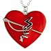 Unique Women / Girl Sewed Broken Heart Charm Necklace Pendant With 16