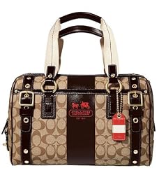 Coach Heritage Stripe XL Business Satchel Bag Tote 11564 Brown