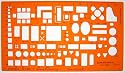 Metric 1:100 Scale Architect Design Drawing Template Stencil - Furniture Layout Symbols for House Interior Planning Trace Gabarit de Dessin