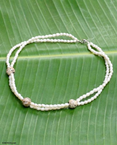 Pearl and jasper strand Oceans Gift