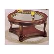Elegant Round Wood Frame Glass Top Coffee Table in Cherry Finish By Acme Furniture