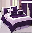 High Quality Soft Micro Suede Purple King (104x94") Comforter Set Bedding-in-a-bag, Purple - King