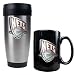 New Jersey Nets NBA Stainless Steel Travel Tumbler & Black Ceramic Mug Set - Primary Logo