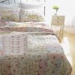 Shabby Chic Vintage Pink Patchwork 3pc Queen Quilt Set