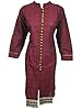 Womens Indian Ethnic Kurta Tunic Maroon Printed Cotton Boho Dress Kaftan Large