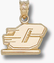 Central Michigan Chippewas Motion C 3/8 Charm - 14KT Gold Jewelry
