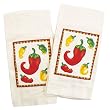Chili Peppers Applique Kitchen Towel - Set of 2