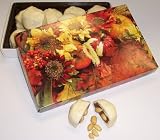 Scott's Cakes 1 lb. White Chocolate Peanut Pattie in a Fall Leaf Box