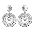14kt White Gold Double Loop Diamond Fashion Earrings