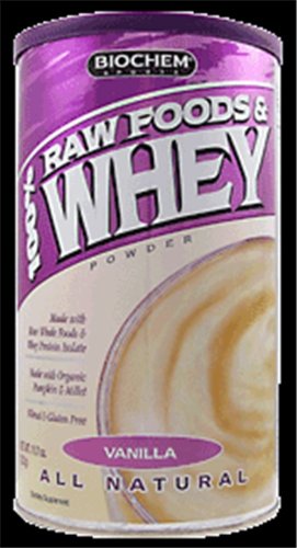 Biochem 100% Raw Foods and Whey Powder, Vanilla, 13-Ounce