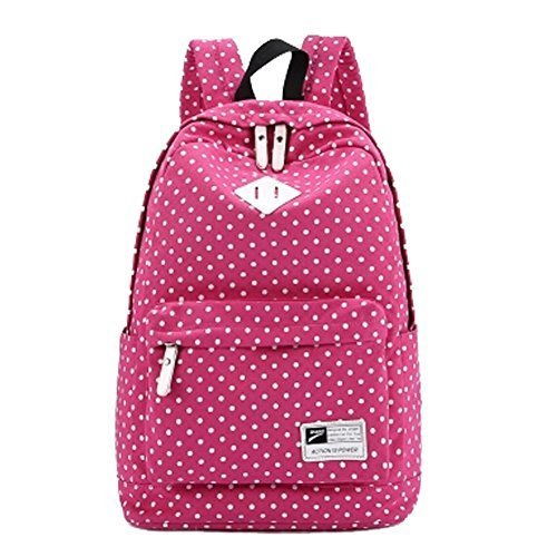 Sealike Lightweight Casual Daypack Backpack for College Bookbag for Women Girls School Bags Female College Students Storm Dot Schoolbag (Rose)