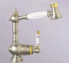 Franke OE-980 Satin Nickel Single Handle Pullout Kitchen Faucet from the Orient Express Series OE-900