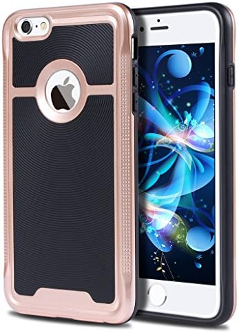 iPhone 6S Case, iPhone 6 Case, WINNETEK Hybrid [High Impactant] Armor Defender Slim Fit [Shock-Absorption] Bumper Case with Anti-slip Grip Dual Layers for iPhone 6 &amp; iPhone 6s 4.7" - Rose Gold