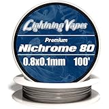 Genuine Lightning Vapes &reg; 0.8x.01mm Flat Ribbon Nichrome 80 Wire 100'