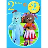 In the Night Garden - Age 2 Birthday Card & Badge with Iggle Piggle & Upsy Daisy