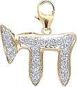14k Gold Diamond Chai Charm (1/10 cttw)