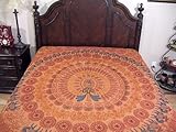 Beautiful Peacock Embroidered Indian Design Bedspread