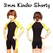 3 mm Kinder Neopren Shorty mit Lycra-Eins�tzen in Gr��e 104 - 110 f�r ca. 4-5 Jahre Neoprenanzug